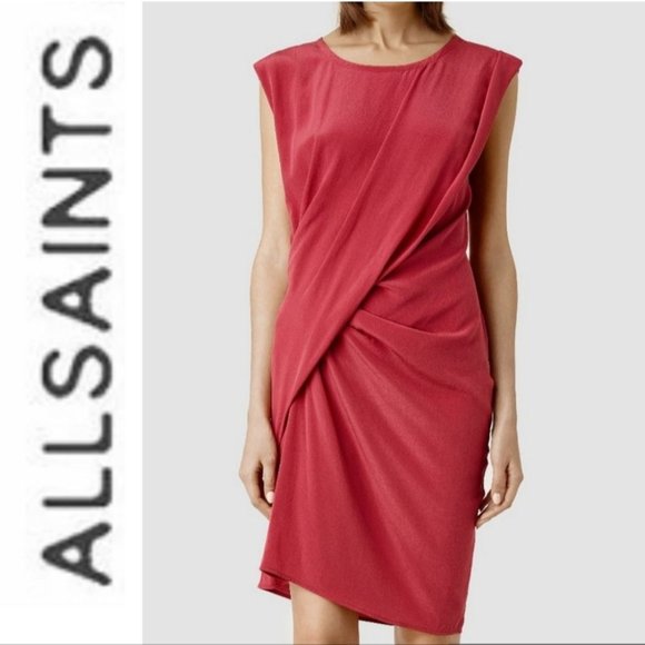 All Saints Dresses & Skirts - All saints ayla se dress drapey silk short sleeve size 8